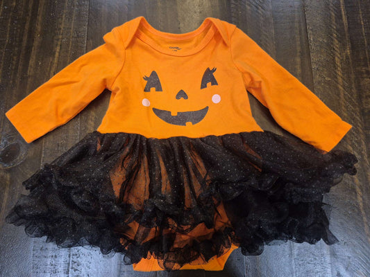 Halloween jackolantern onesie with tutu, Kids 6 Month (3-6M)