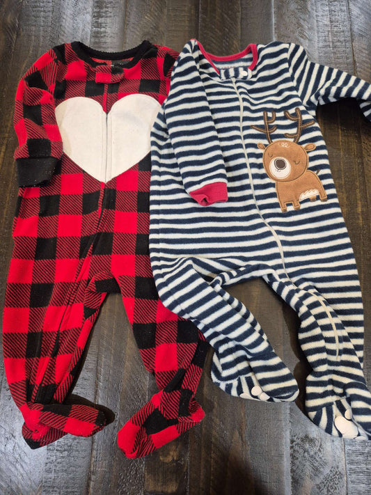 Fleece holiday pjs. , Kids 6 Month (3-6M)