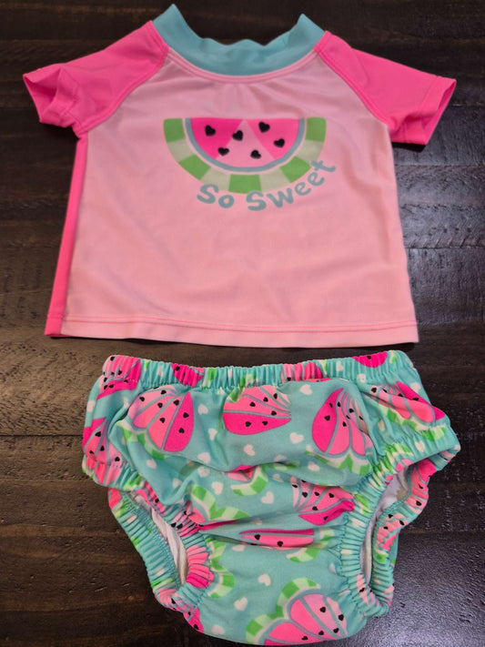 2 Piece Watermelon Swimsuit, Kids 6 Month (3-6M)