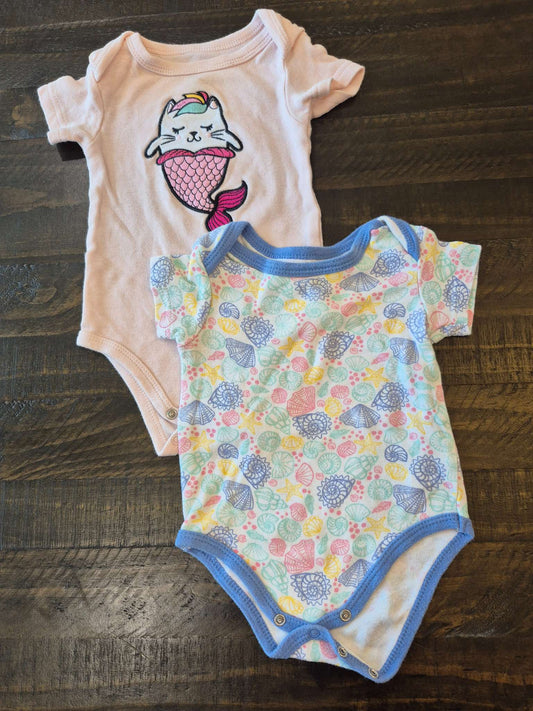 2 short sleeve onesies , Kids 6 Month (3-6M)