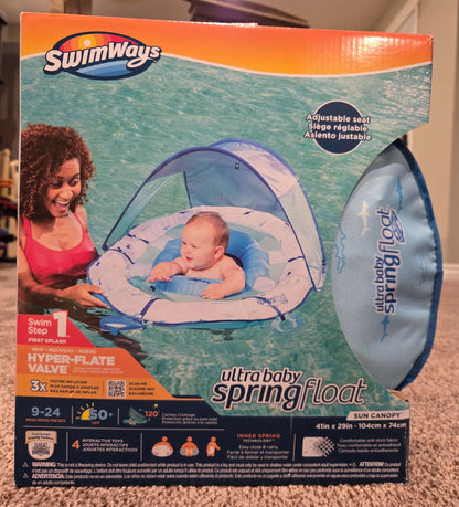 Baby Pool Float with Sun Canopy, Inflatable  (9 to 24 Mo)