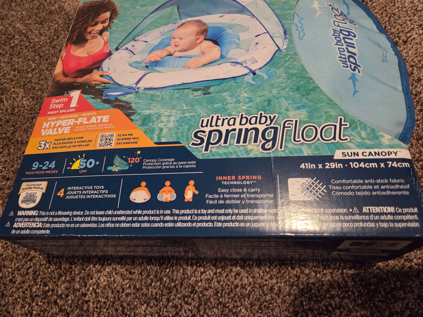 Baby Pool Float with Sun Canopy, Inflatable  (9 to 24 Mo)