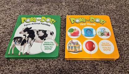 Poke-A-Dot Books, Set of 2 - Farm Animal Families and First Words