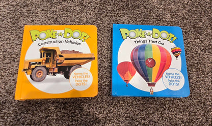Poke-A-Dot Books, Set of 2 - Construction Vehicles and Things That Go