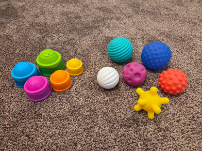 Textured Sensory Balls and Stacking Tower Cups