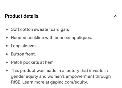 Gap Baby Bear cardigan and pants set, Kids 18 Month (12-18M)