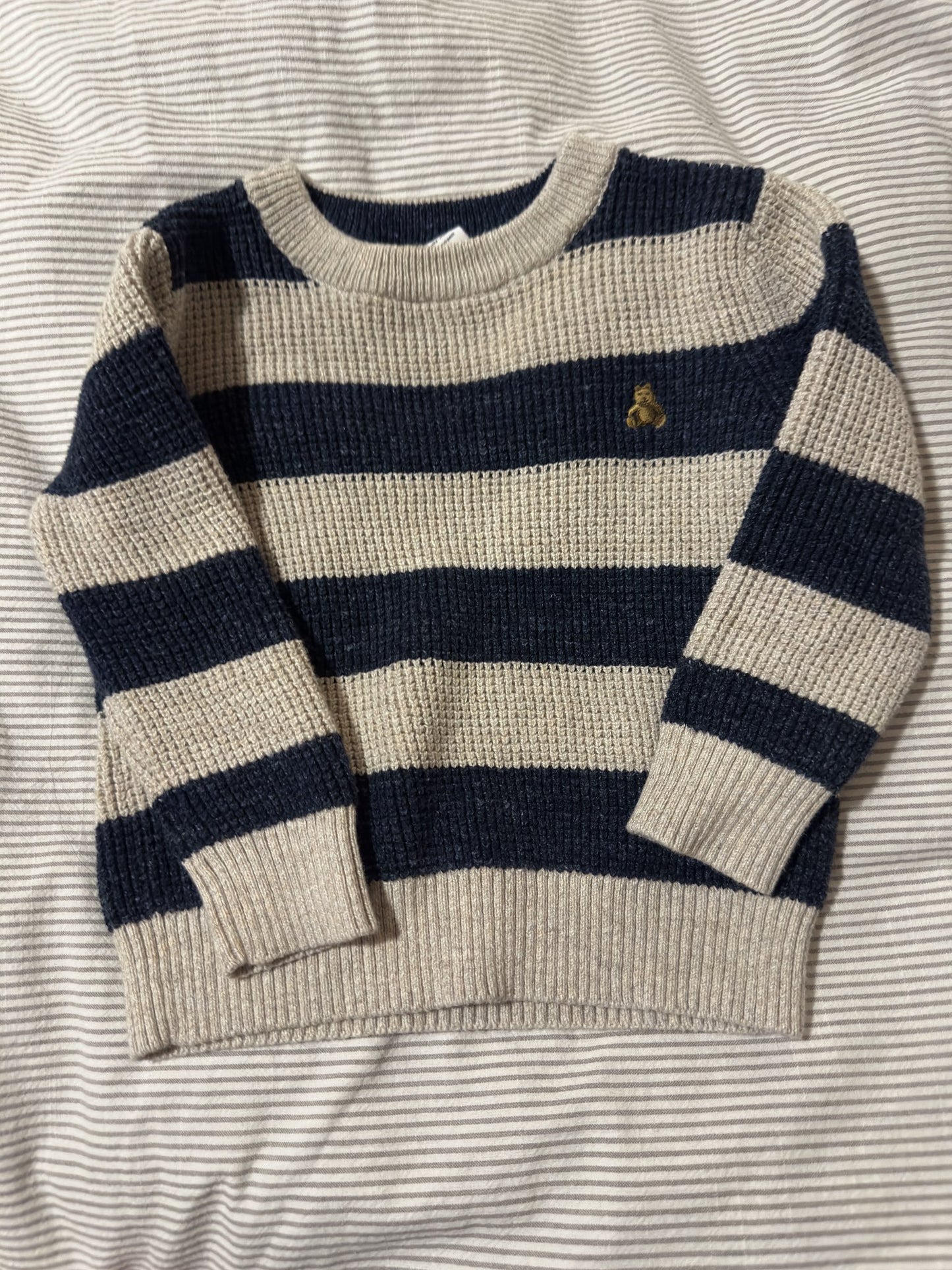 Baby Gap Bear Cardigan Blue/cream stripes, Kids 18 Month (12-18M)