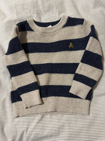Baby Gap Bear Cardigan Blue/cream stripes, Kids 18 Month (12-18M)