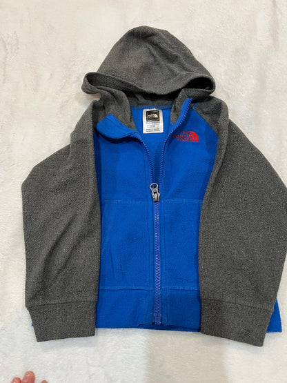 2T north face fleece hoodie- blue Grey , Kids 2T