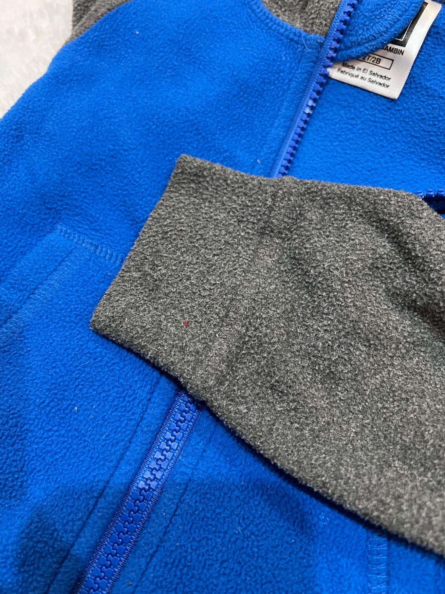 2T north face fleece hoodie- blue Grey , Kids 2T