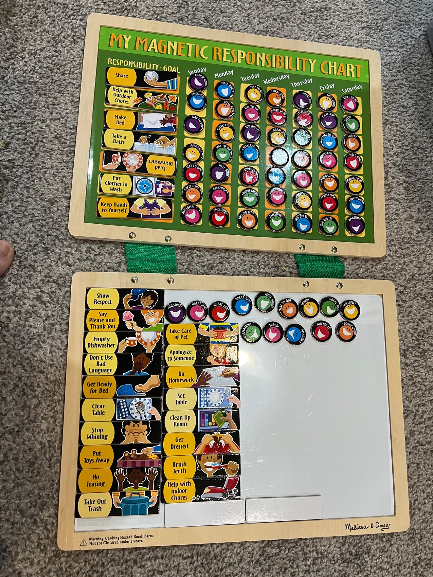 Melissa & Doug wooden magnet responsibility chart