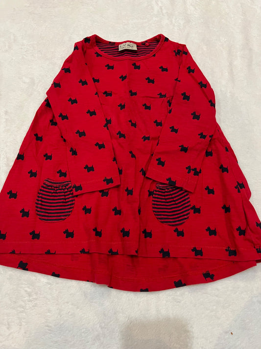 2/3T NEXT UK red dog dress , Kids 3T