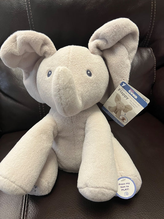 Gund Flappy the Elephant singing peekaboo plush- NEW