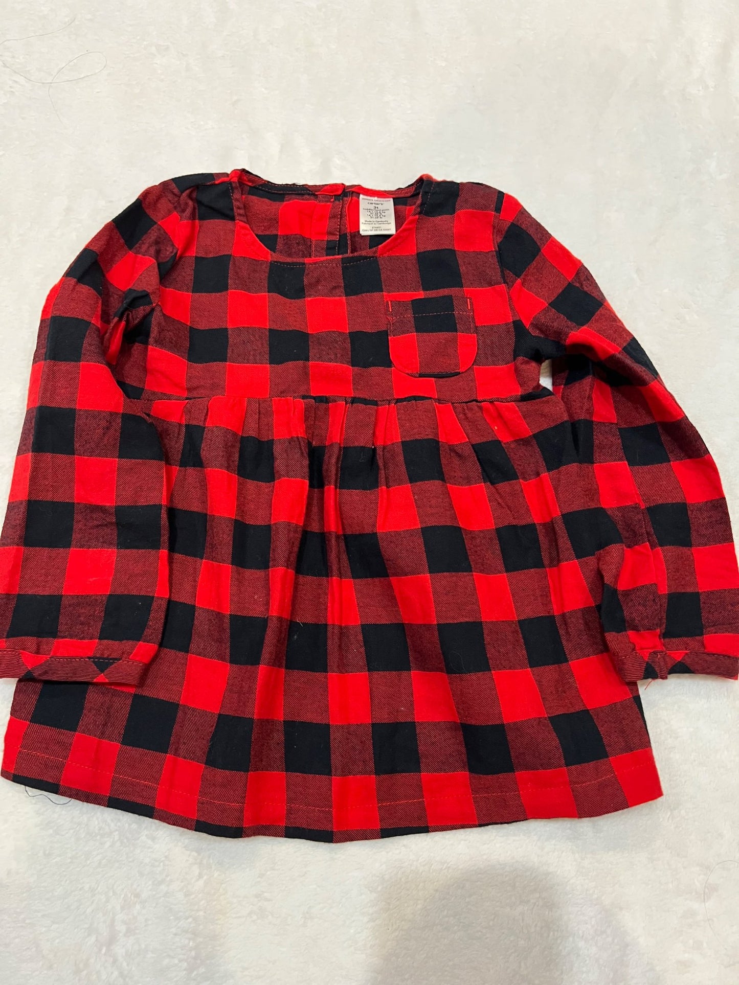 3T plaid long sleeve shirt by carters , Kids 3T
