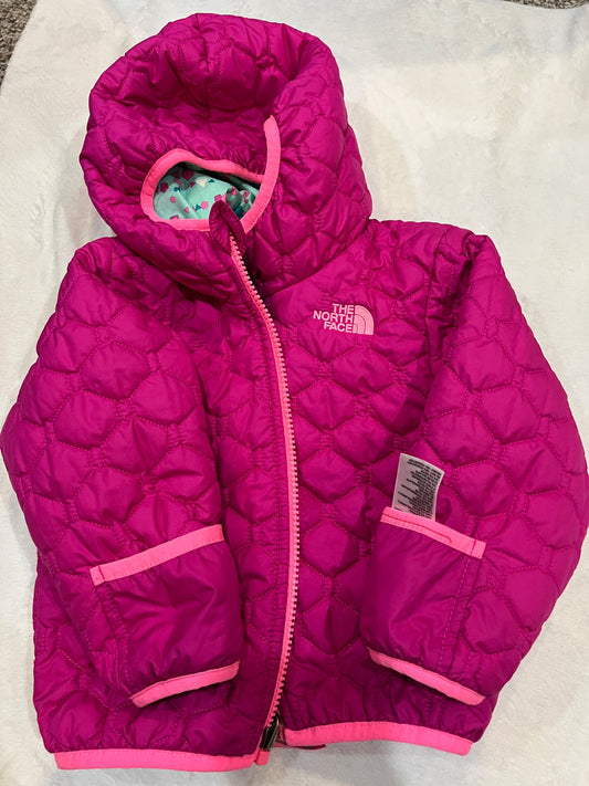 12-18 mth north face light reversible puff jacket - green and pink, Kids 18 Month (12-18M)