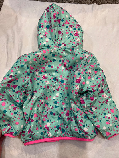 12-18 mth north face light reversible puff jacket - green and pink, Kids 18 Month (12-18M)