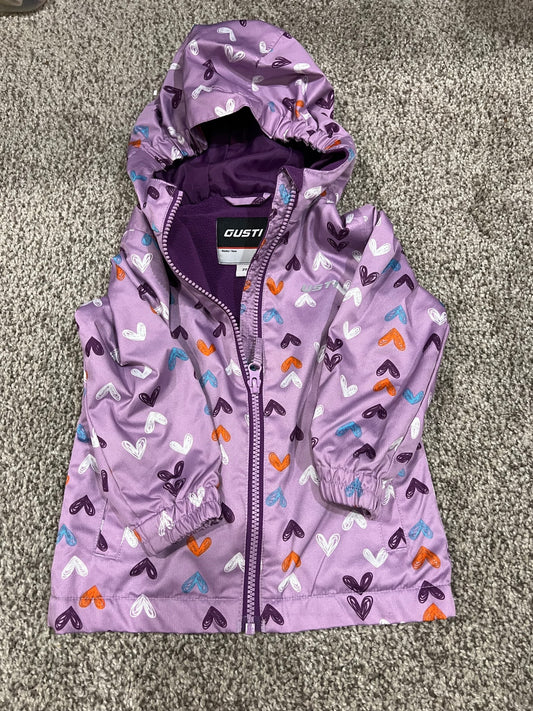 2T gusti lined jacket - purple with hearts , Kids 2T