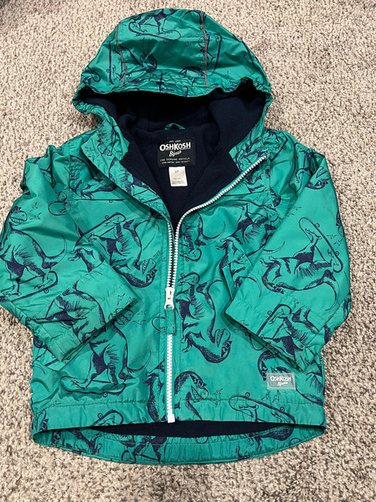 3T carters fleece lined jacket - dinosaurs green, Kids 3T