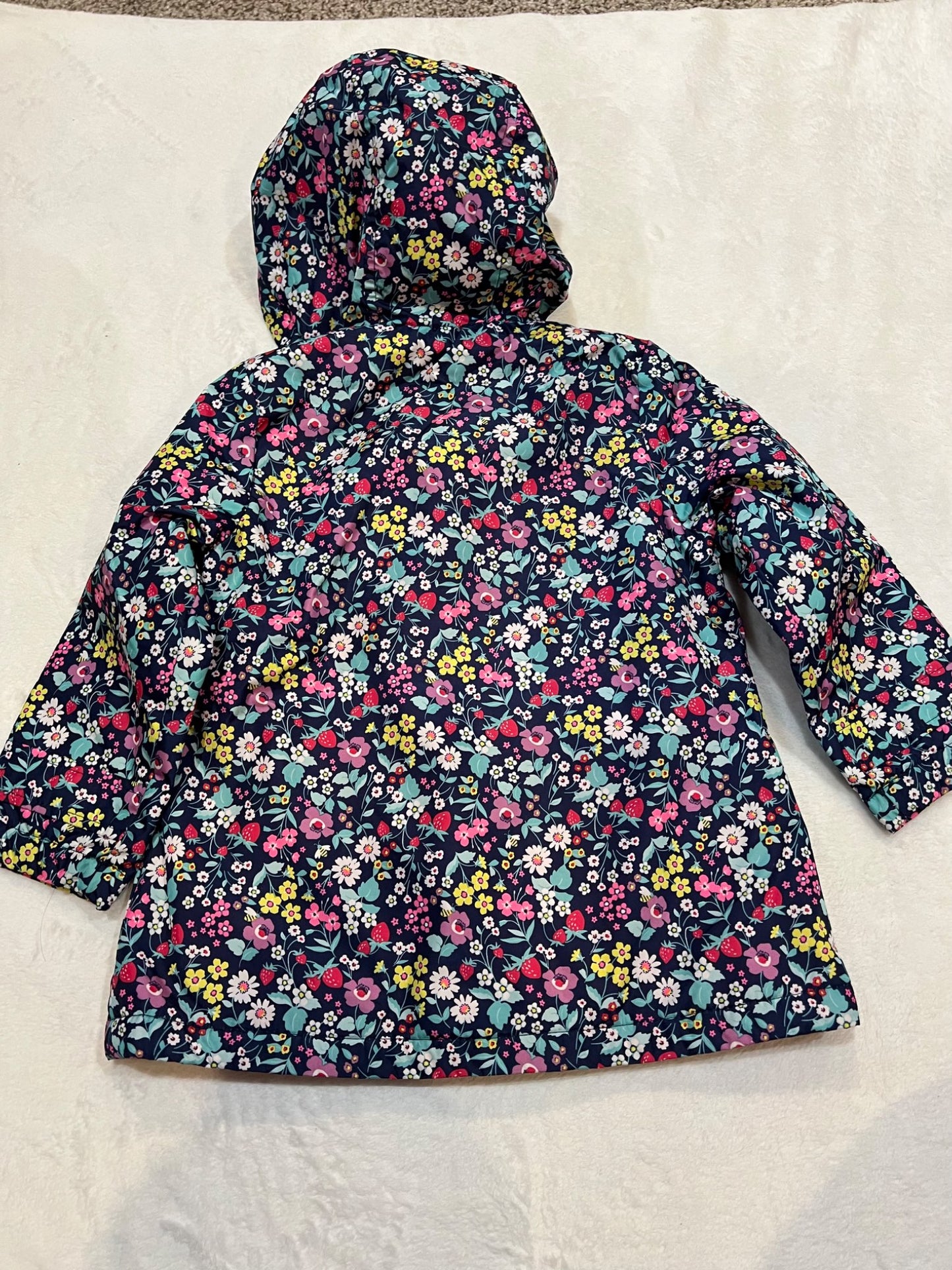3T carters mid weight fleece lined  jacket- navy with flowers , Kids 3T