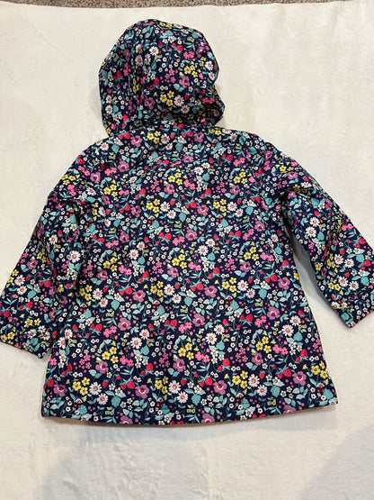 3T carters mid weight fleece lined  jacket- navy with flowers , Kids 3T