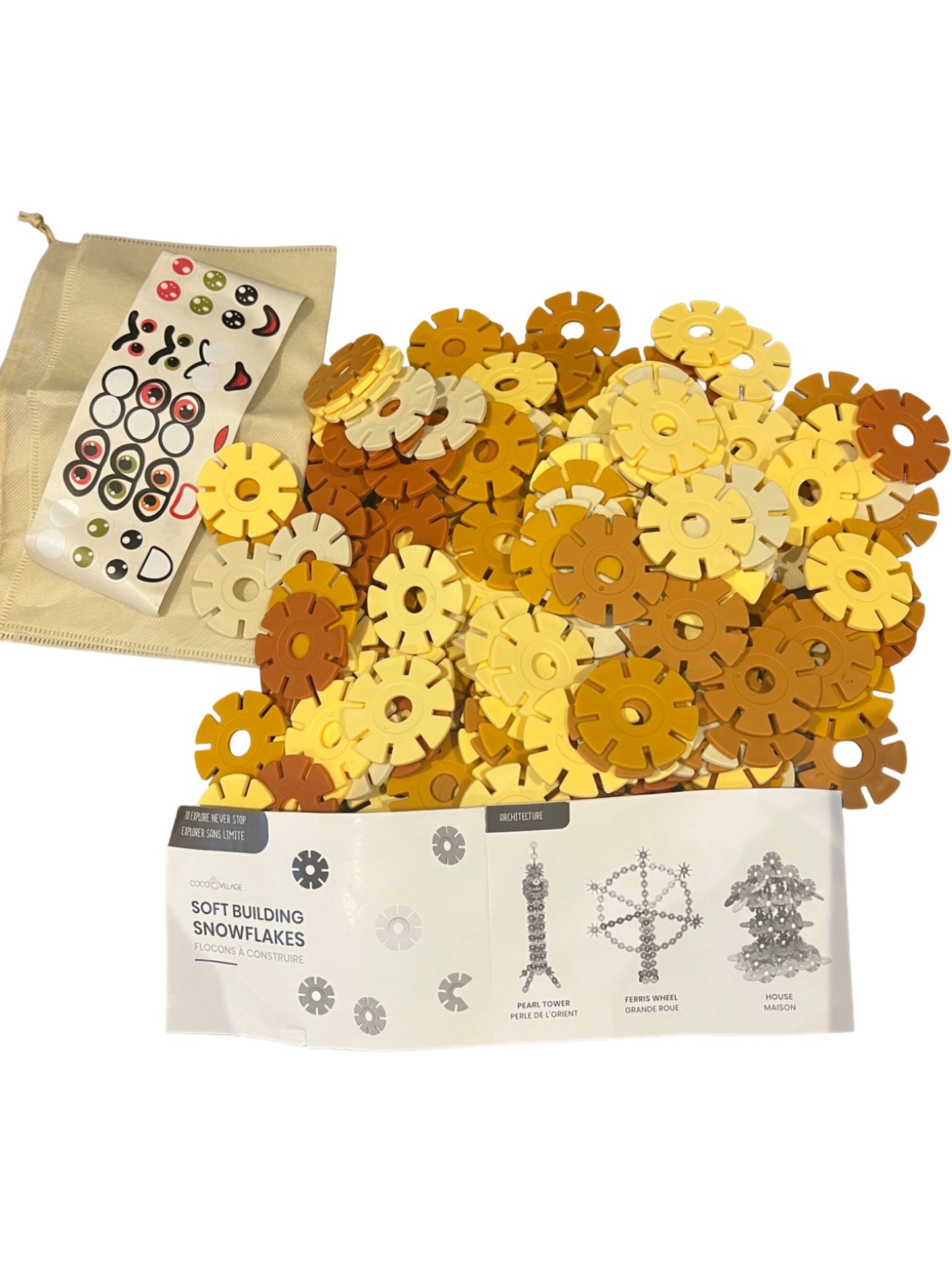 Soft snowflake building set by coco village
