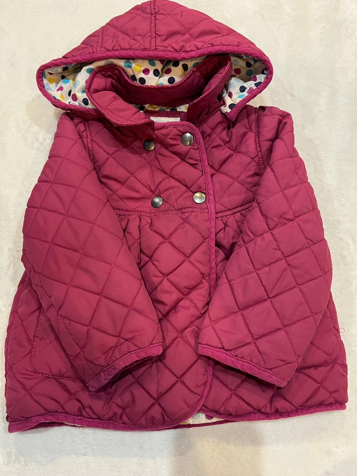 2-3T John Lewis UK padded casual jacket- dark pink , Kids 3T