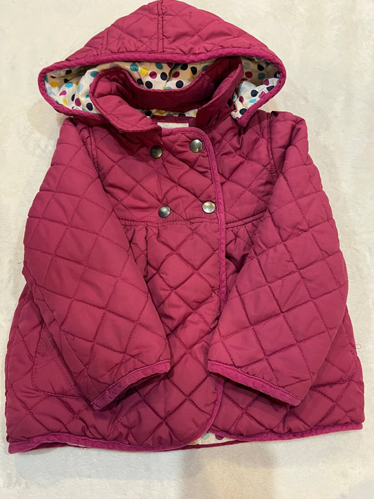2-3T John Lewis UK padded casual jacket- dark pink , Kids 3T
