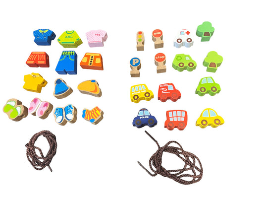 Wooden Threading toy sets (price for both)