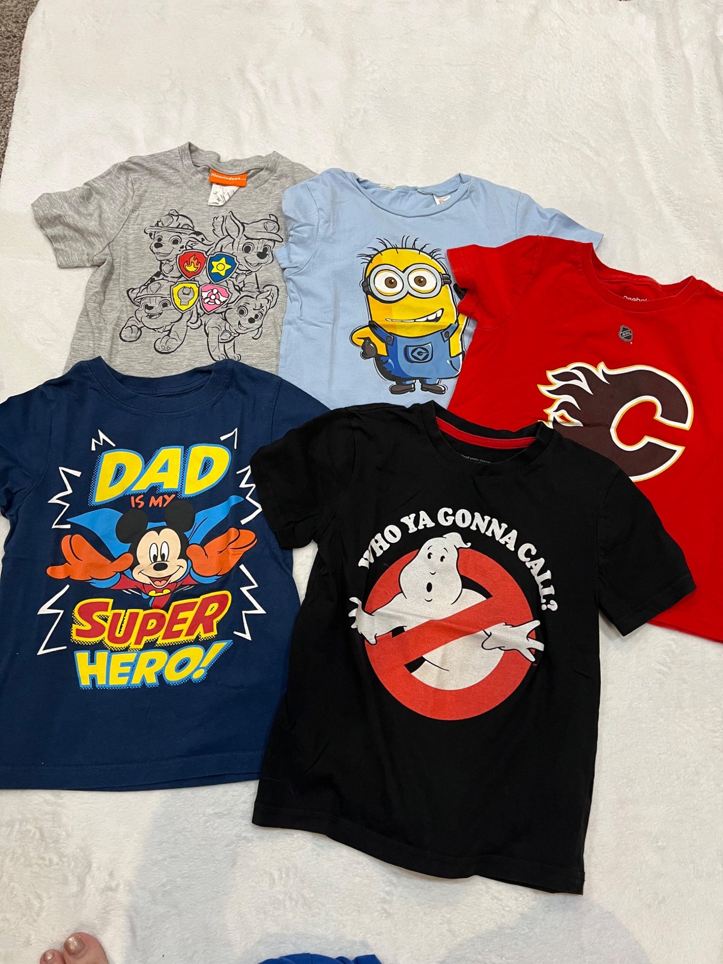 4T boys tshirt lot; paw patrol, Disney, flames, Kids 4/4T