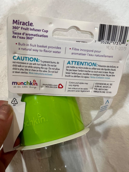 NEW 3- munchkin miracle 360 infuser cups- spill proof