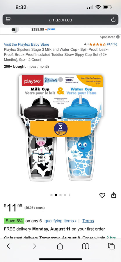 Playtex sipster toddler cups (for all 6)