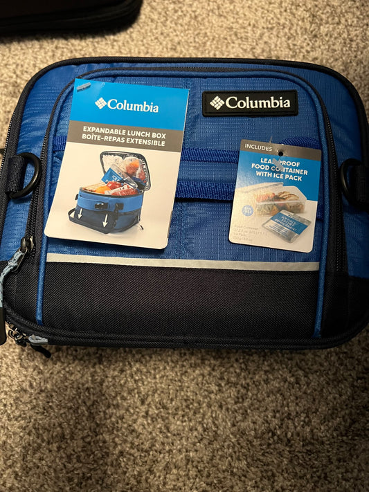 NEW Columbia expandable lunch box  - blue