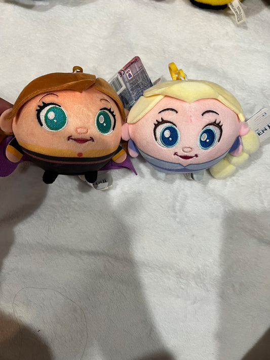 NEW Disney frozen Elsa and Anna keychain plush
