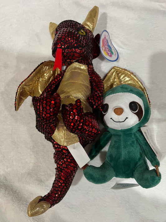 NEW Dragon stuffy & sloth