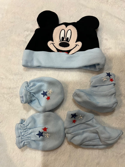 2 sets -Disney Mickey & koala brand baby set mitts/hat/shows- EUC