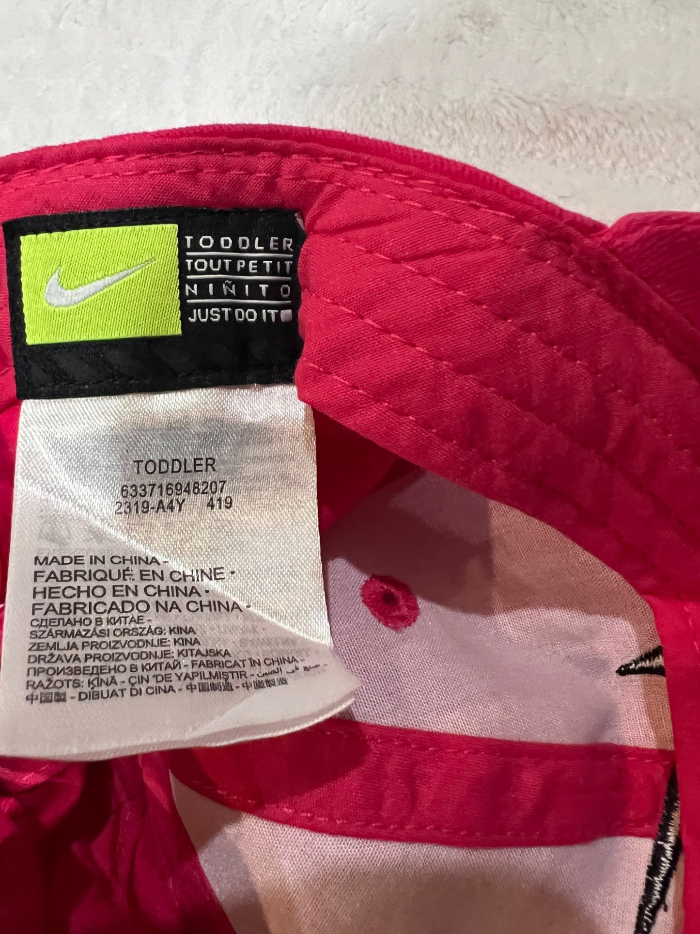 Nike toddler hat- dark pink