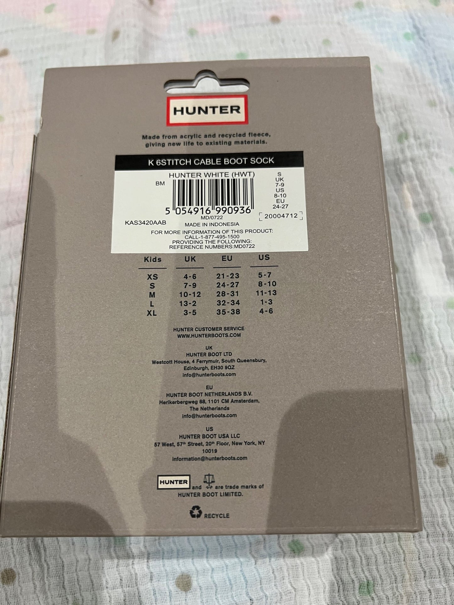 NEW- Hunter boot liner socks (small shoe size 8-10T)