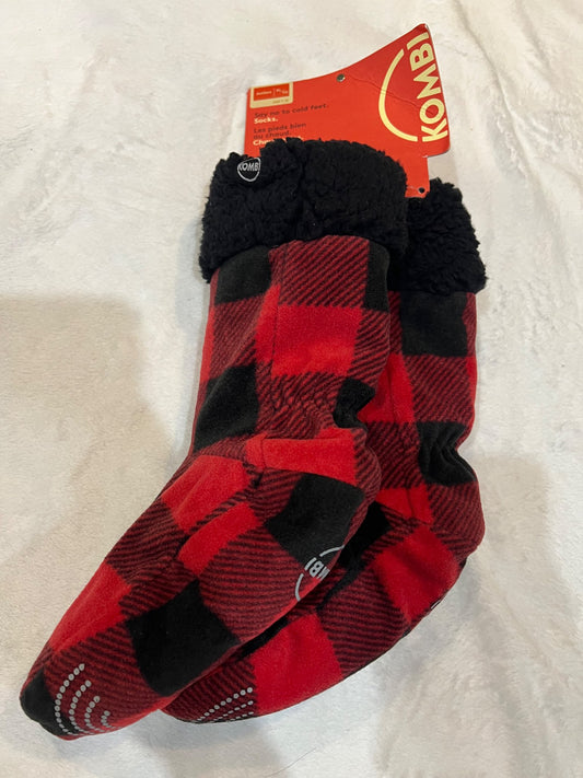 NEW kombi insulated socks- XL (age 7-10)- red plaid