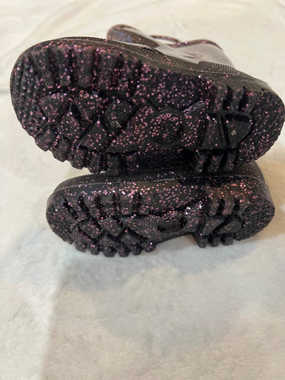 NWOT- size 6 rain boots- purple sparkles , Shoes 6 (Walkers:12-24 mth)