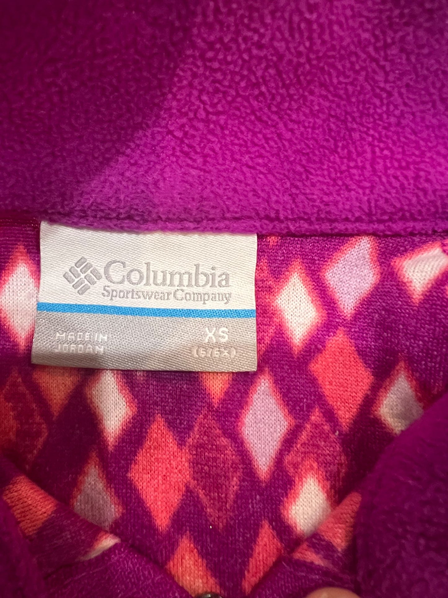 6- xs- Columbia fleece half zip- pink, Kids 6/6X (extra small)
