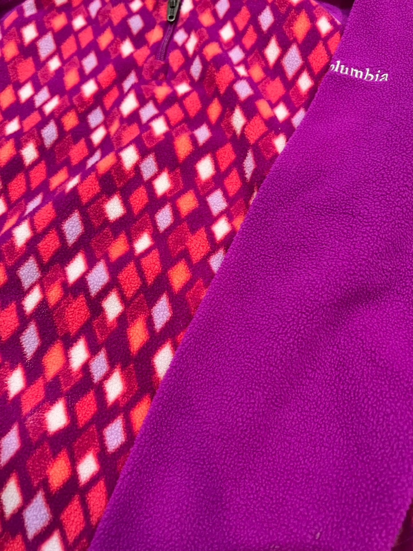 6- xs- Columbia fleece half zip- pink, Kids 6/6X (extra small)
