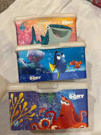 NEW 3  wet wipe containers (plus 1 free)- finding nemo