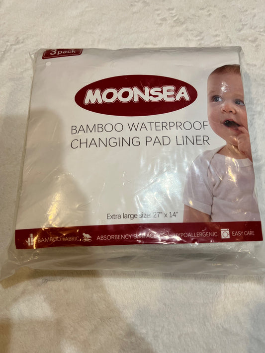 NEW 3 Bamboo waterproof change pad liners by Moonsea
