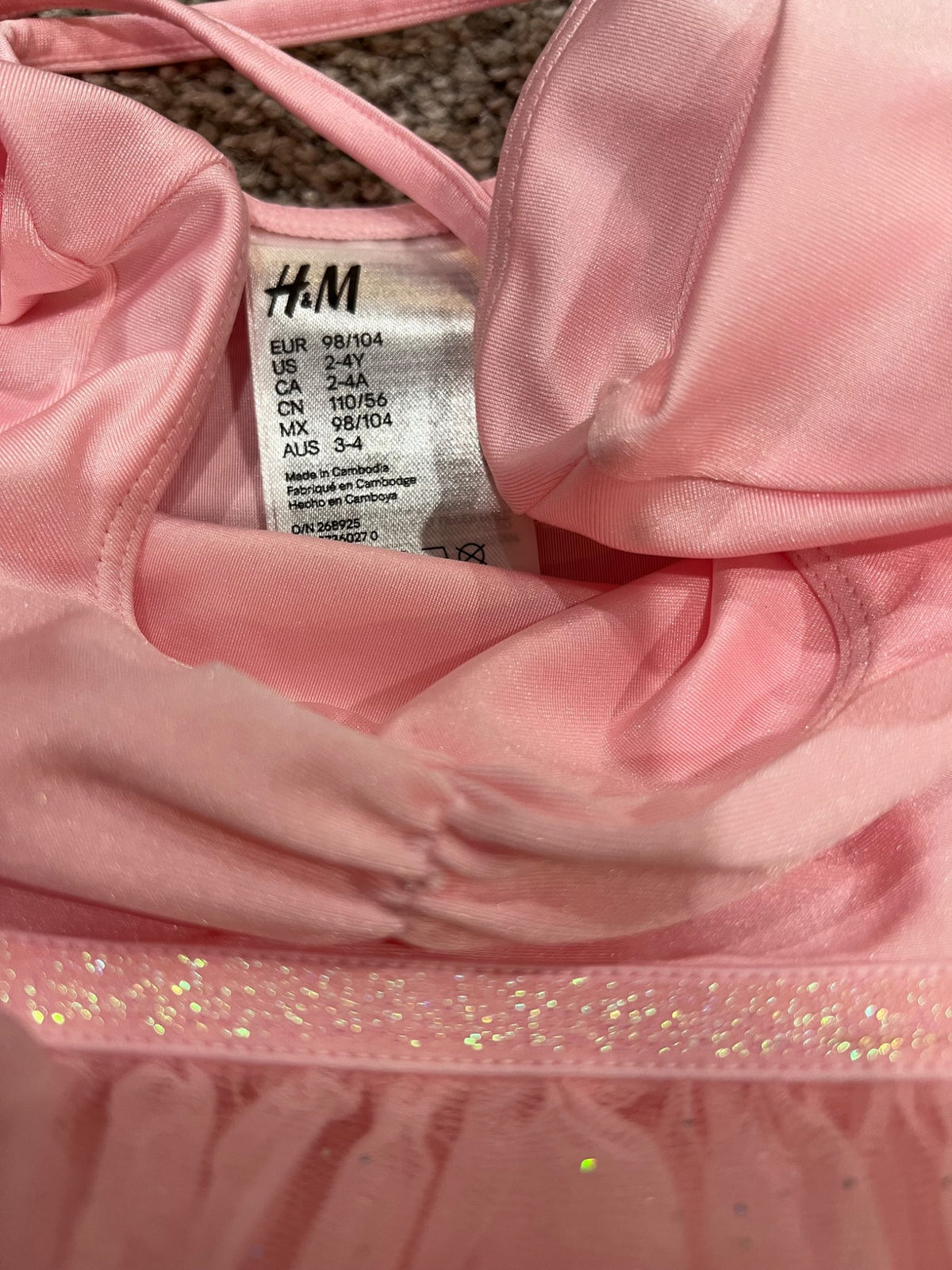2-4T H&M tutu dress- long sleeve pink - euc, Kids 2T