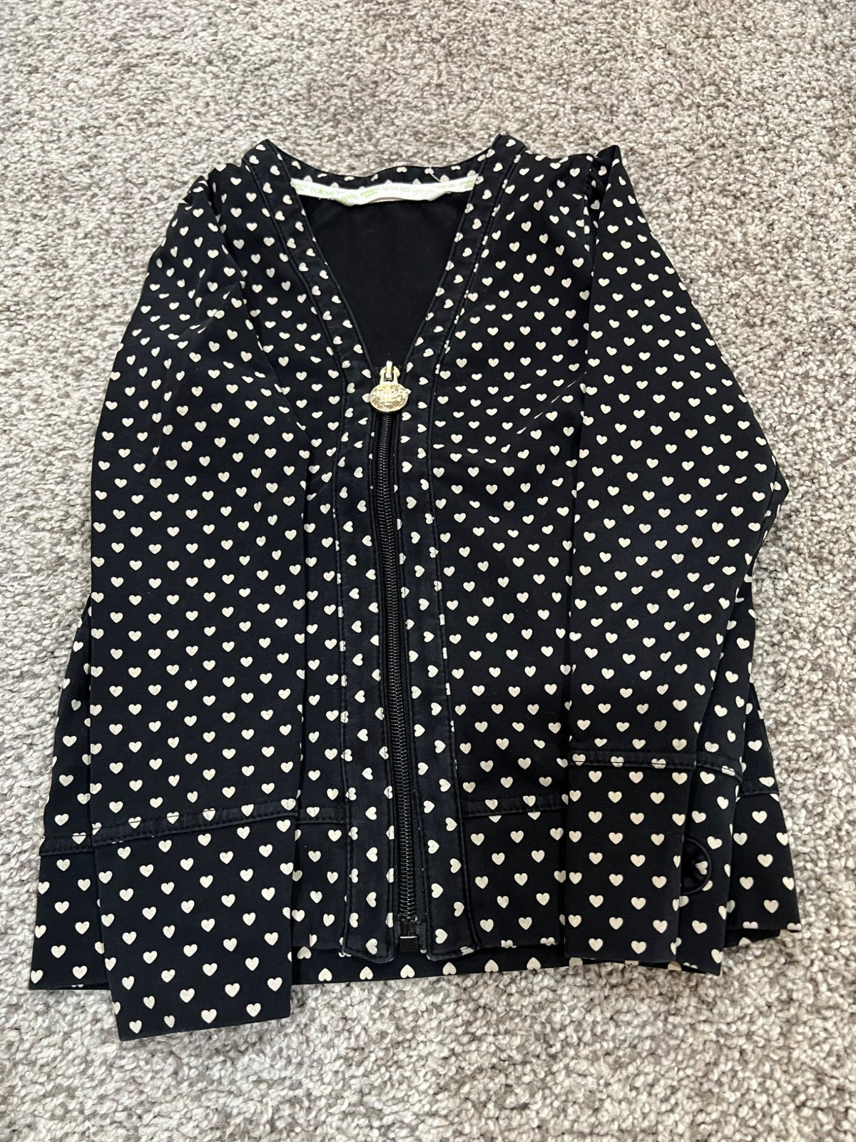 4T peekaboo beans polkadot  heart full zip  - vguc , Kids 4/4T