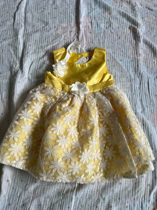 12-18  yellow summer dress  w headband , Kids 18 Month (12-18M)