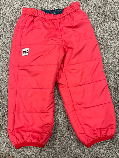 18 mth MEC reversible puff pants- dark green/ pink, Kids 18 Month (12-18M)