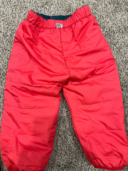 18 mth MEC reversible puff pants- dark green/ pink, Kids 18 Month (12-18M)