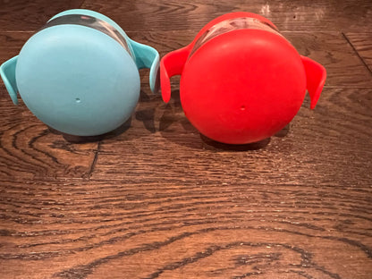 2 Ubbi tweat snack containers - red/blue