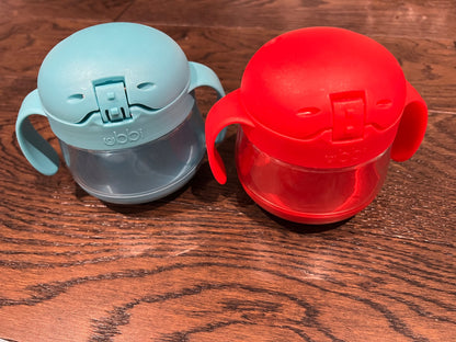 2 Ubbi tweat snack containers - red/blue